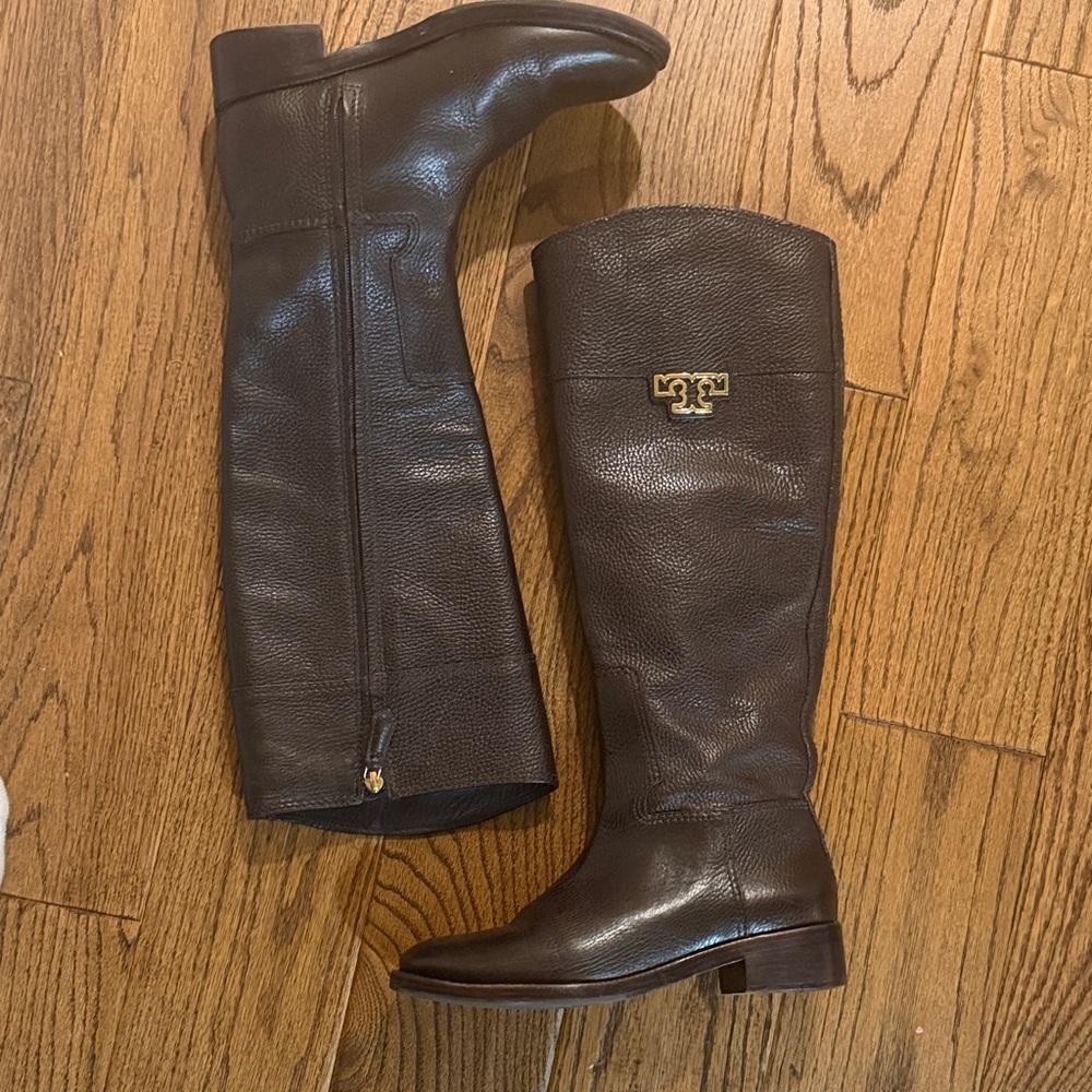 Tory Burch Dark Brown Leather Knee-High Boots